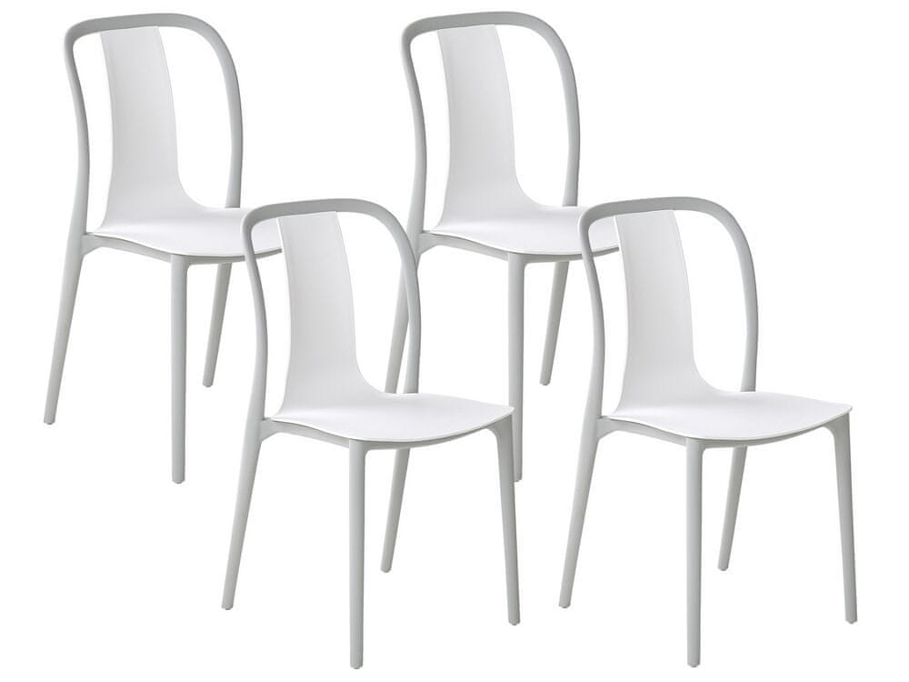 Beliani Sada 4 záhradných stoličiek biela/sivá SPEZIA